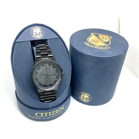 Citizen Men's Watch CA0295-58E Nighthawk Eco Drive Chronograph Black Dial Steel - Picture 3 of 15